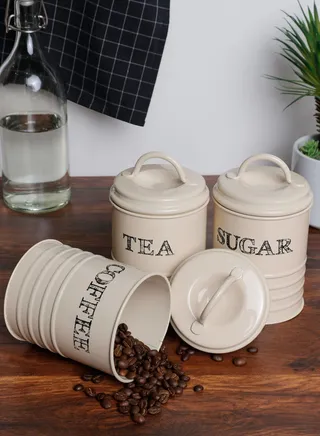 Set of 3 Tea Coffee & Sugar Canisters