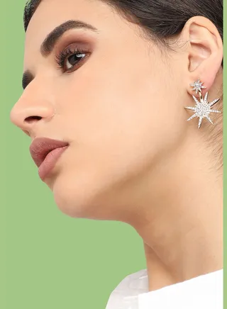 Gold Plated Designer Stone Casual Stud For Women