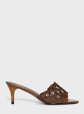 One Strap Mid Heel Sandals