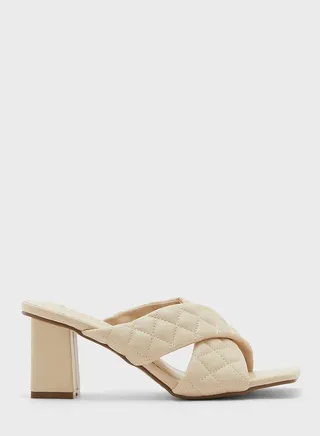 Corin Quilted Mid Heel Sandals