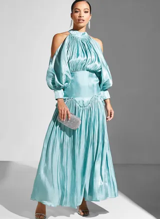Lama Cold Shoulder Ruffled Dress