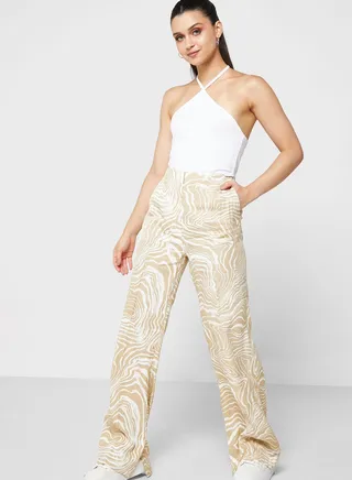 Printed Wide Leg Pants