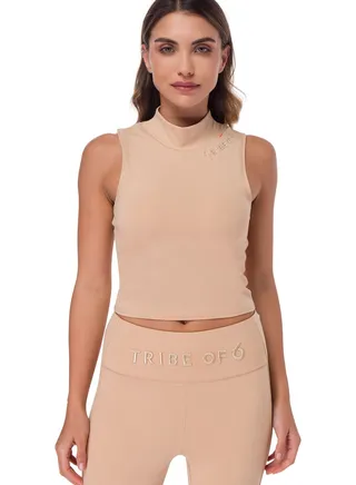 Aerial High Neck Racer Crop Top