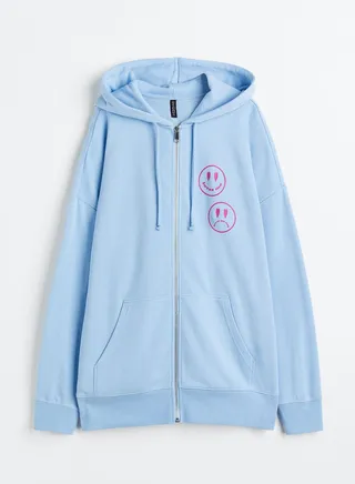 Oversized Zip Detail Hoodie