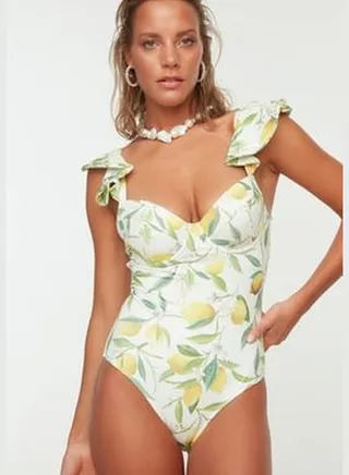Fruit Patterned Balconette Frilly Swimsuit TBESS20MA0303