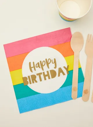 Brights Happy Birthday Napkins 33Cm
