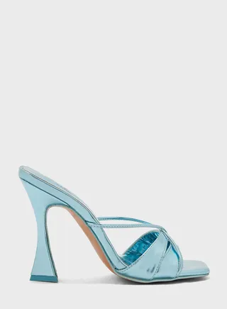 Metallic Heeled Mules