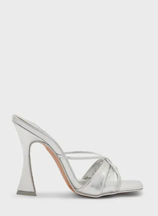 Metallic Heeled Mules