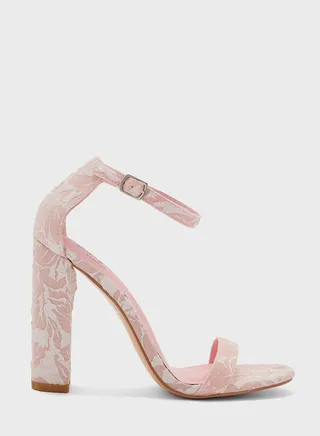 Printed Block Heeled Sandals