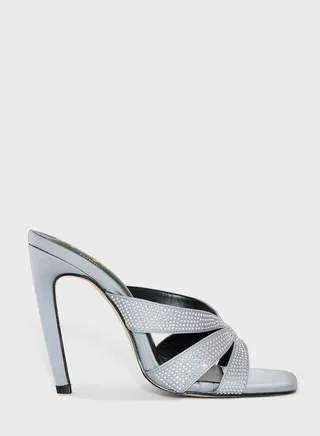Embellished High Heel Mules