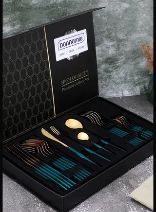24 Piece Stainless Steel Cutlery Set for Kitchen and Dining
