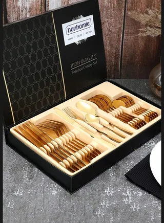 24 Piece Stainless Steel Cutlery Set for Kitchen and Dining