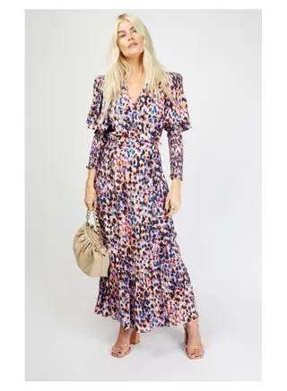 Multi Spot Print Wrap Midaxi-Little Mistress