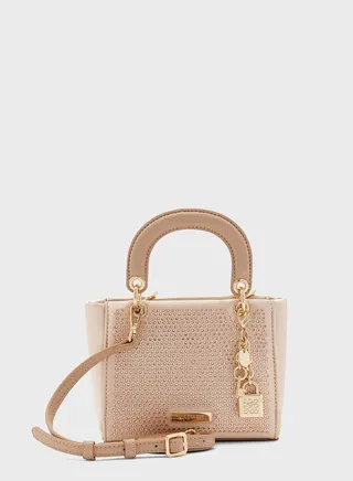 Chain Detail Top Handle Satchel