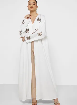 Embroidered Piping Detail Abaya
