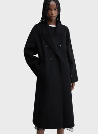 Button Detail Longline Coat