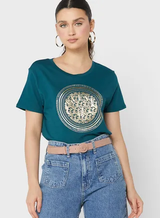 Crew Neck Graphic T-Shirt