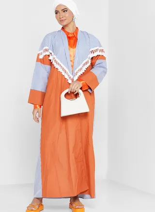 Color Block Abaya