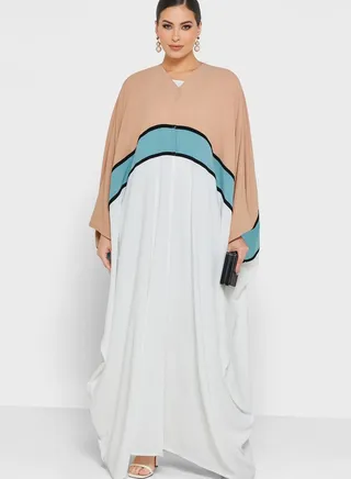 Cape Sleeve Color Block Abaya