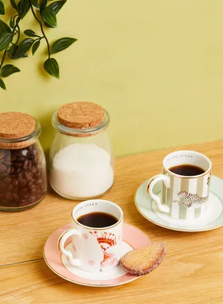 Set Of 2 Espresso Cup With Saucers