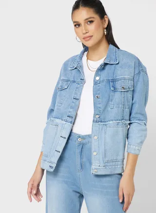 Colorblock Denim Jacket
