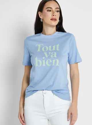 Pure Cotton Slogan Everyday Fit T-Shirt
