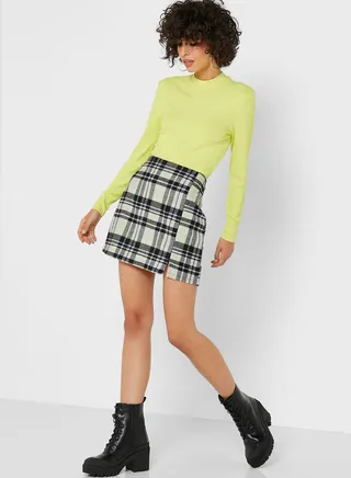Checked Mini Skirt
