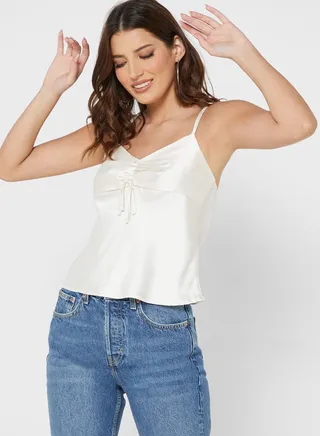 Ruched Strappy Crop Top
