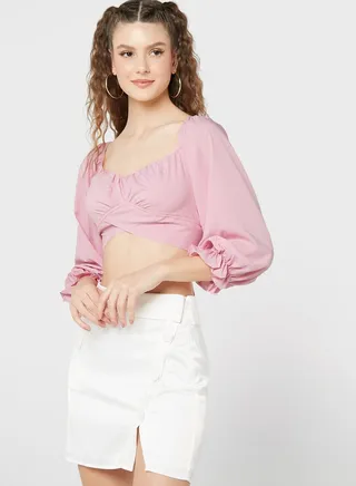 Solid Sweetheart Neck Top