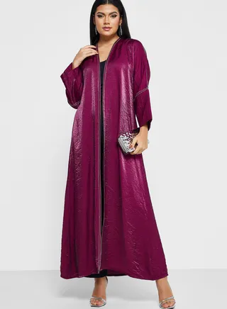 Contrast Trim Detail Abaya