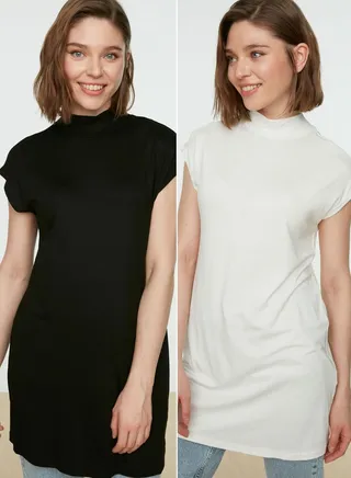 High Neck Tunic Set