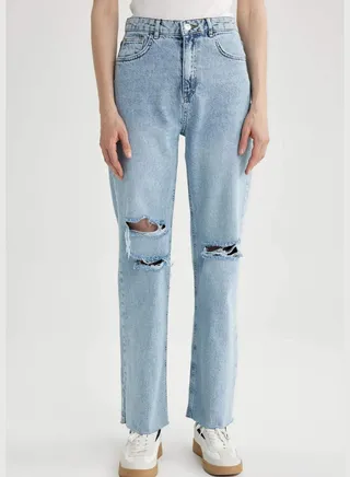 Woman Wide Leg Denim Trousers