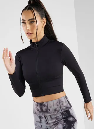 Cropped Zip Up Jacket