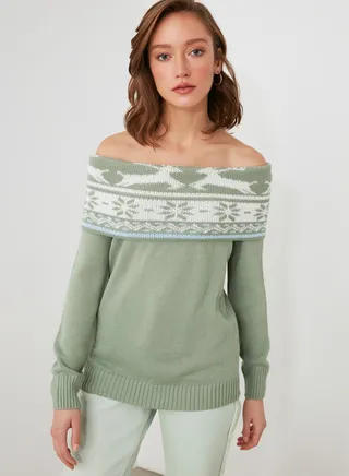 Jacquard Knitted Sweater