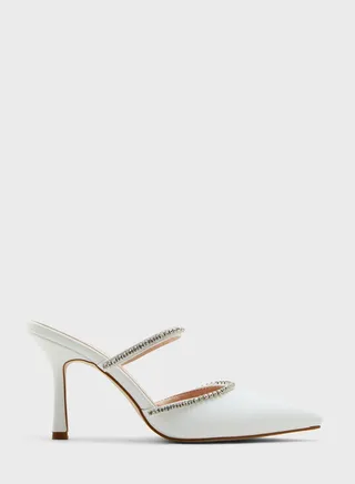 Diamante Trim Pointed Slip On Pump