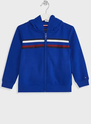 Kids Zip Thru Striped Hoodie