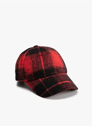 Checked Cap Hat