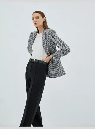 Pocket Detail Double Button Blazer Jacket