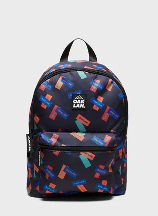 Kids Front Zip Printed Backpack