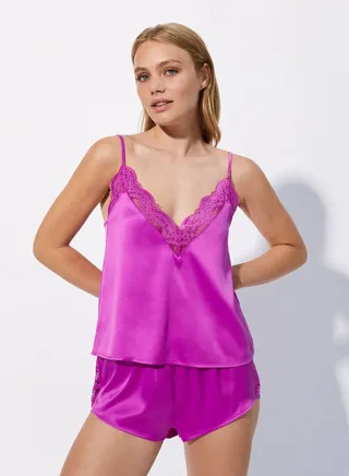 Satin High Waist Pyjama Shorts