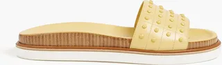 Studded leather slides