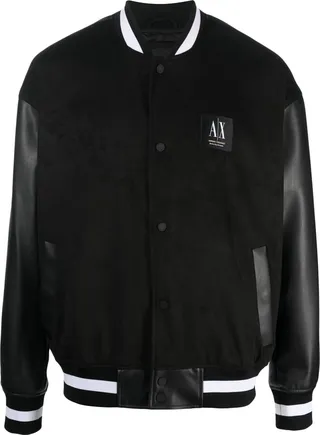 Faux-Leather Bomber Jacket