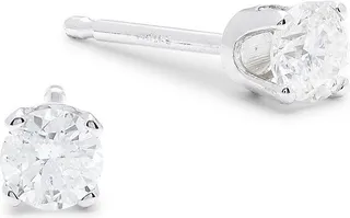 14K White Gold & 0.3 TCW Diamond Stud Earrings