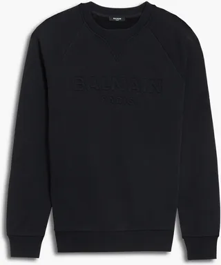 Embossed French cotton-terry sweatshirt