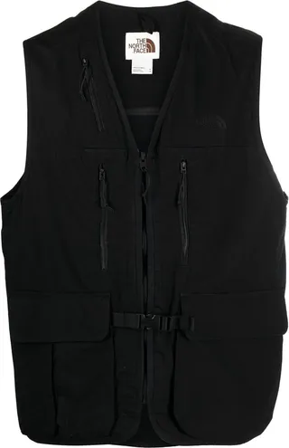 Multiple-Pockets Stretch-Cotton Gilet