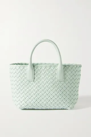 Bottega Veneta - Cabat Mini Intrecciato Leather Tote - White