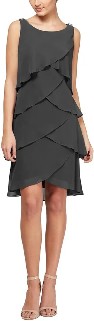 Sleeveless Chiffon Tier Dress