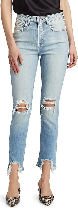 High Line High-Rise Skinny Distressed Jeans