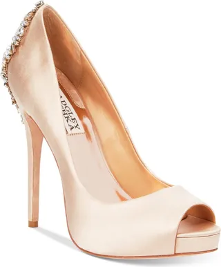 Badgley Mischka Women's Kiara Peep-Toe Evening Pumps Women's Shoes