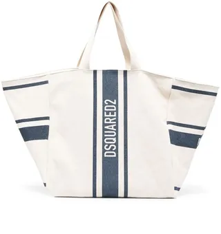 Two-Tone Logo-Print Tote